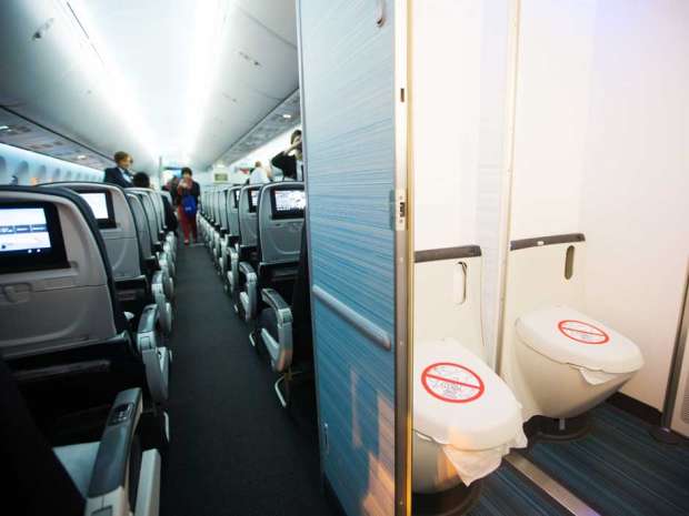 Boeing says its engineers and designers have created self-cleaning toilets that use ultraviolet light to kill 99.99 percent of germs, disinfecting all surfaces after every use in just three seconds. 