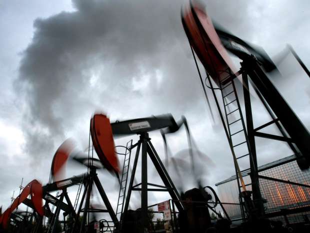 Clusters of pump jacks at Imperial Oil Ltd.'s Cold Lake project in Alberta, an area suffering in the oil downturn. 