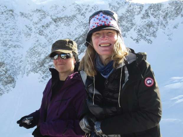 Claire Kennedy, right, of Bennett Jones with Anouk Beauvais during the True Patriot Love expedition to Antarctica