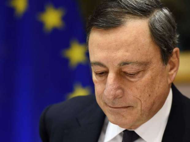 European Central Bank President Mario Draghi addresses the Committee on Economic and Monetary Affairs at the European Parliament in Brussels, on February 15, 2016. 