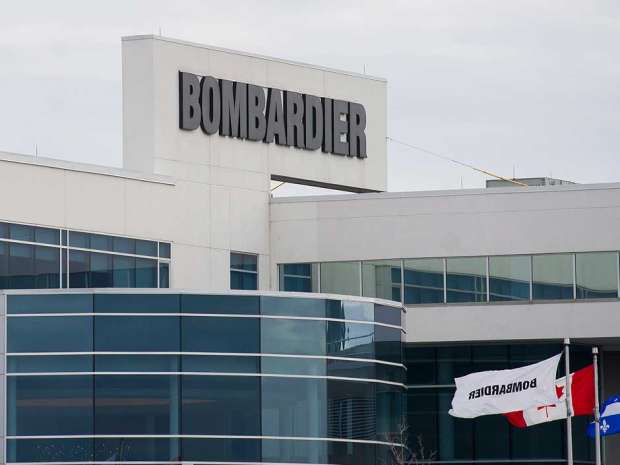 A Bombardier plant is shown in Montreal. Bombardier stock has declined more than 33 per cent year to date, trading at 89 Canadian cents in Toronto on Wednesday, as it has struggled to find buyers for its new 100-150 seat CSeries passenger jet.