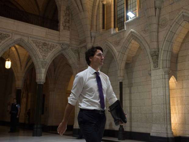 Prime Minister Justin Trudeau makes his way to caucus meeting on Parliament Hill Wednesday February 3, 2016 in Ottawa. 