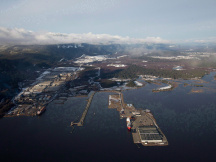 Douglas Channel, the proposed termination point for an oil pipeline in the Enbridge Northern Gateway Project, is pictured in an aerial view in Kitimat, B.C.