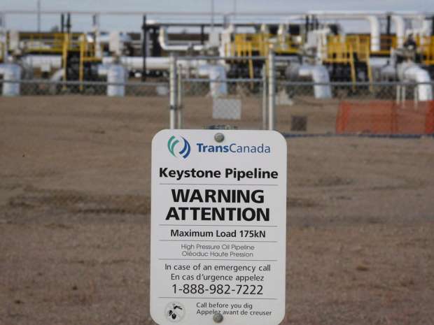 TransCanada says it shut down its Keystone pipeline in South Dakota after oil was found on a small surface area.